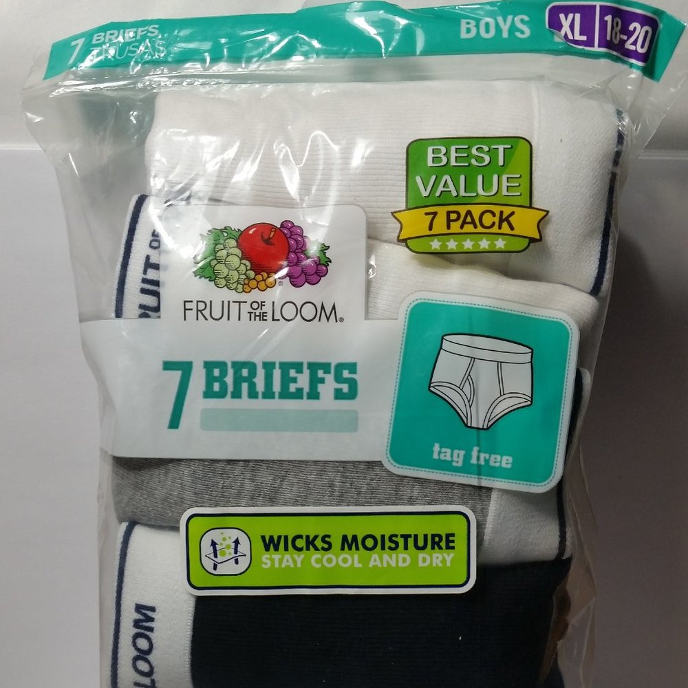 Fruit of The Loom Boy Briefs Tag Free Extra Large